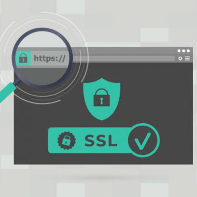 ssl Website with safe https SSL certificate encryption. Browser window with HyperText Transfer Protocol Secure url in web address bar. Advantage TLS Transport Layer Security. Flat Vector illustration